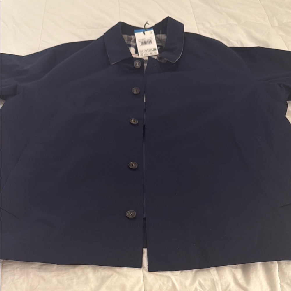 Barbour Navy Button-Up Raincoat